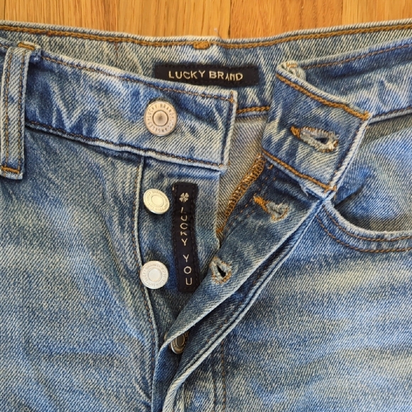 High Waist Lucky Brand Blue Jeans Distressed - Picture 5 of 6